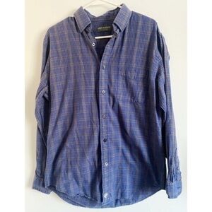 John Bartlett • Blue Plaid Button Down Shirt